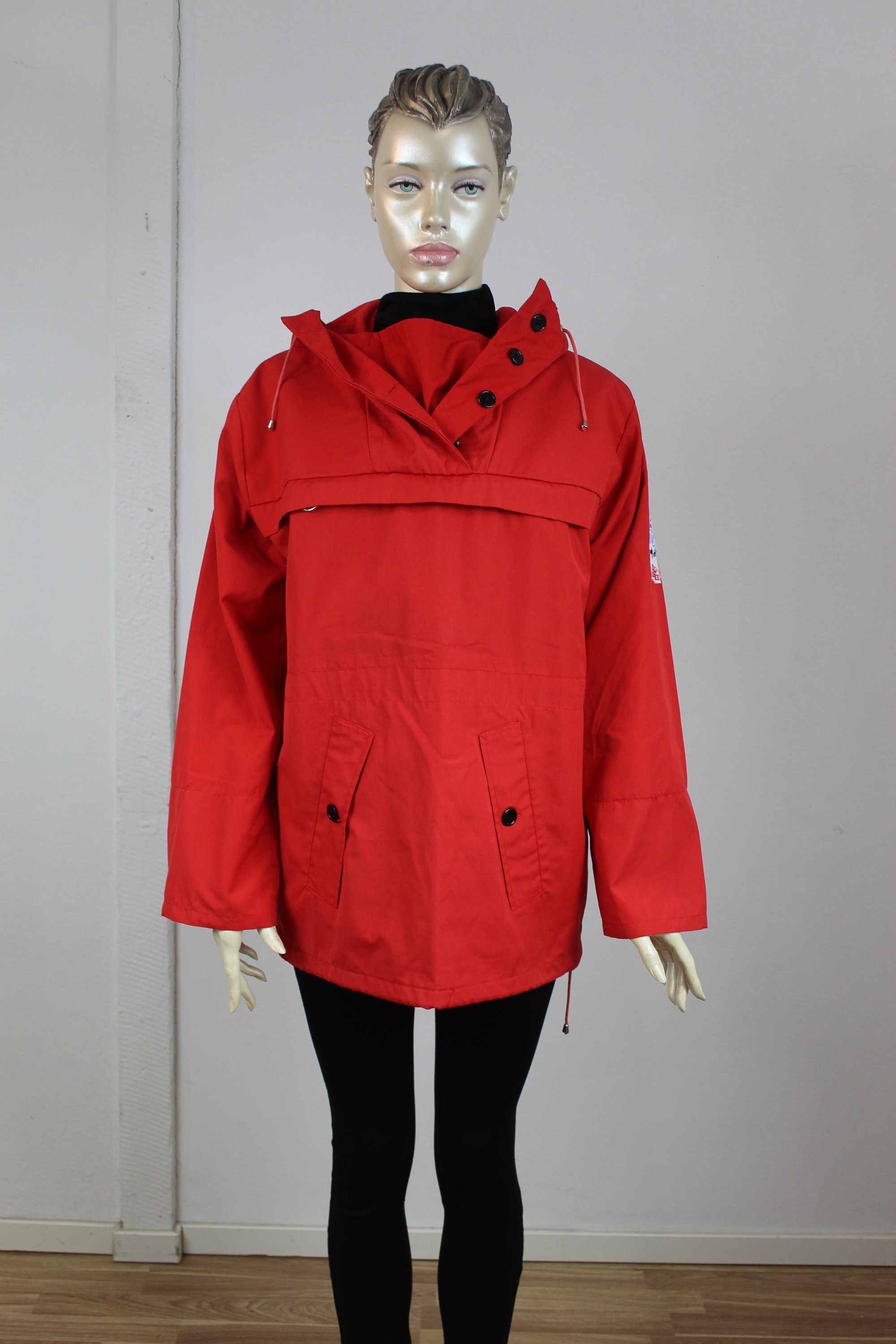 90s Anorak Red Hiking Jacket RAF Style Mountaineering Smock Etsy
