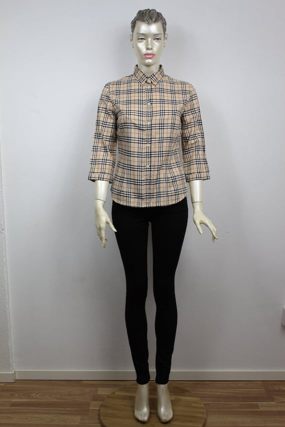 Vintage BURBERRY Nova Check Shirt Women Burberry Plaid Shirt. 