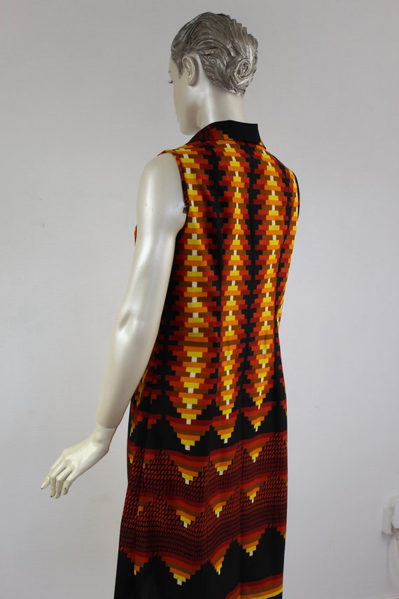 Geometric Dress 70s Psychedelic Dress Sleeveless … - image 5
