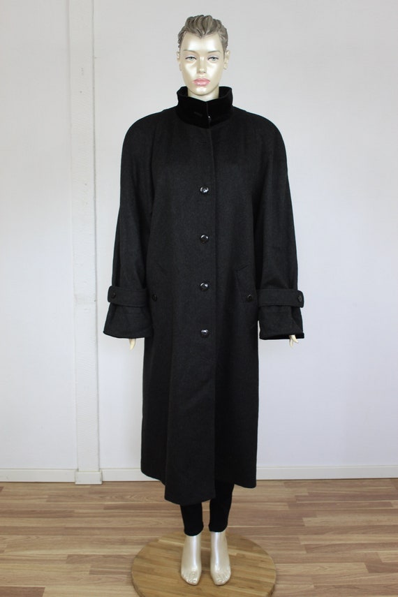 90s Gray wool coat PISCHL, Women maxi winter over… - image 1