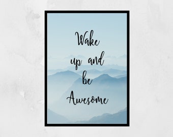 Awesome Blue Printable Motivational Quote