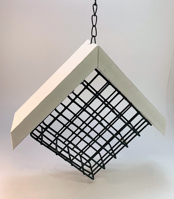 Bird Feeder With White Vinyl Roof Helps Protect Suet Easy Etsy