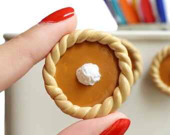 Single Pumpkin Pie Food Refrigerator Magnet, Hostess Gift, Thanksgiving Gift | TheMagnetMaiden