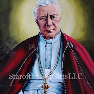 Portrait of St. Pope Pius X on 16x20 Canvas