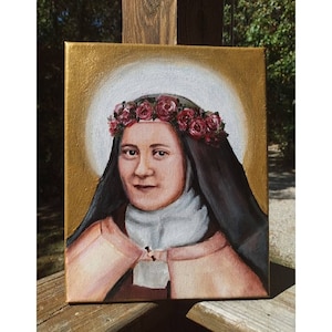St. Therese of Lisieux Hand Painted Portrait (8x10)