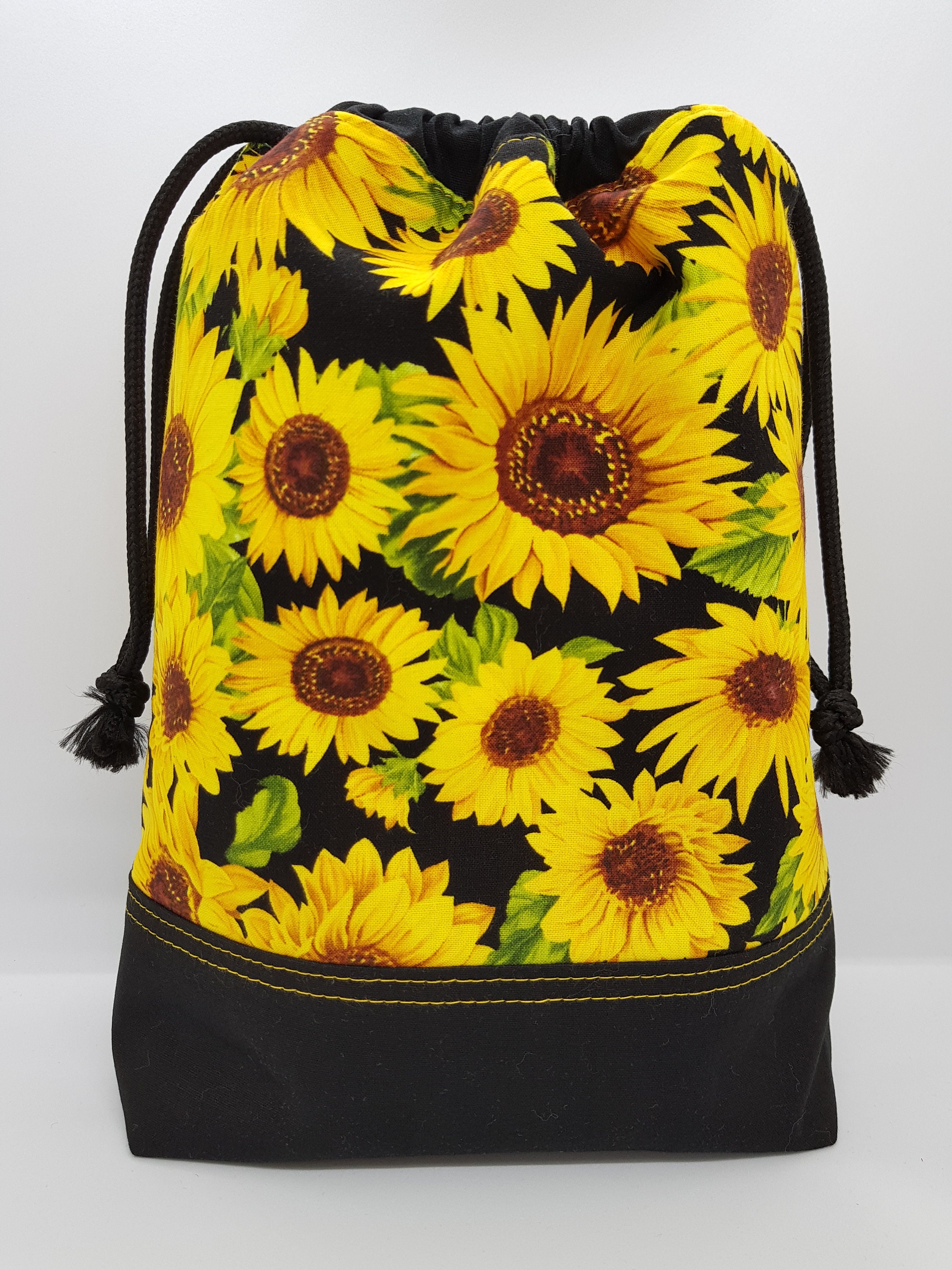 Sunflower Drawstring Bag Drawstring Pouch Project Bag Craft Etsy