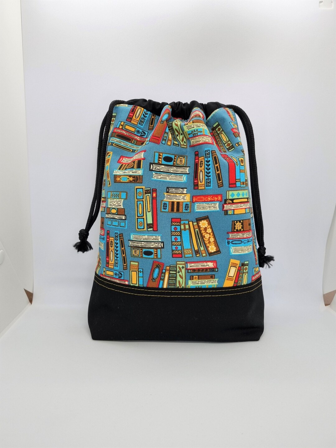 Books Drawstring Bag / Pouch Knitting Bag Library Bag Storage Bag ...