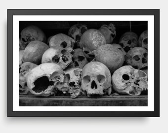 Remains of the Dead, Skulls, Memorial, Cambodia , Dark Art , Spooky