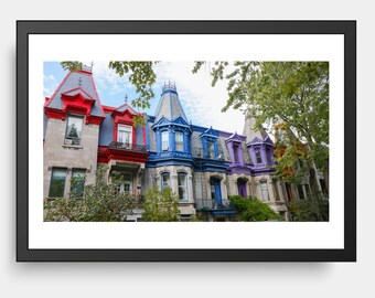 Colourful Houses of Carré St-Louis Square, Montréal, QC