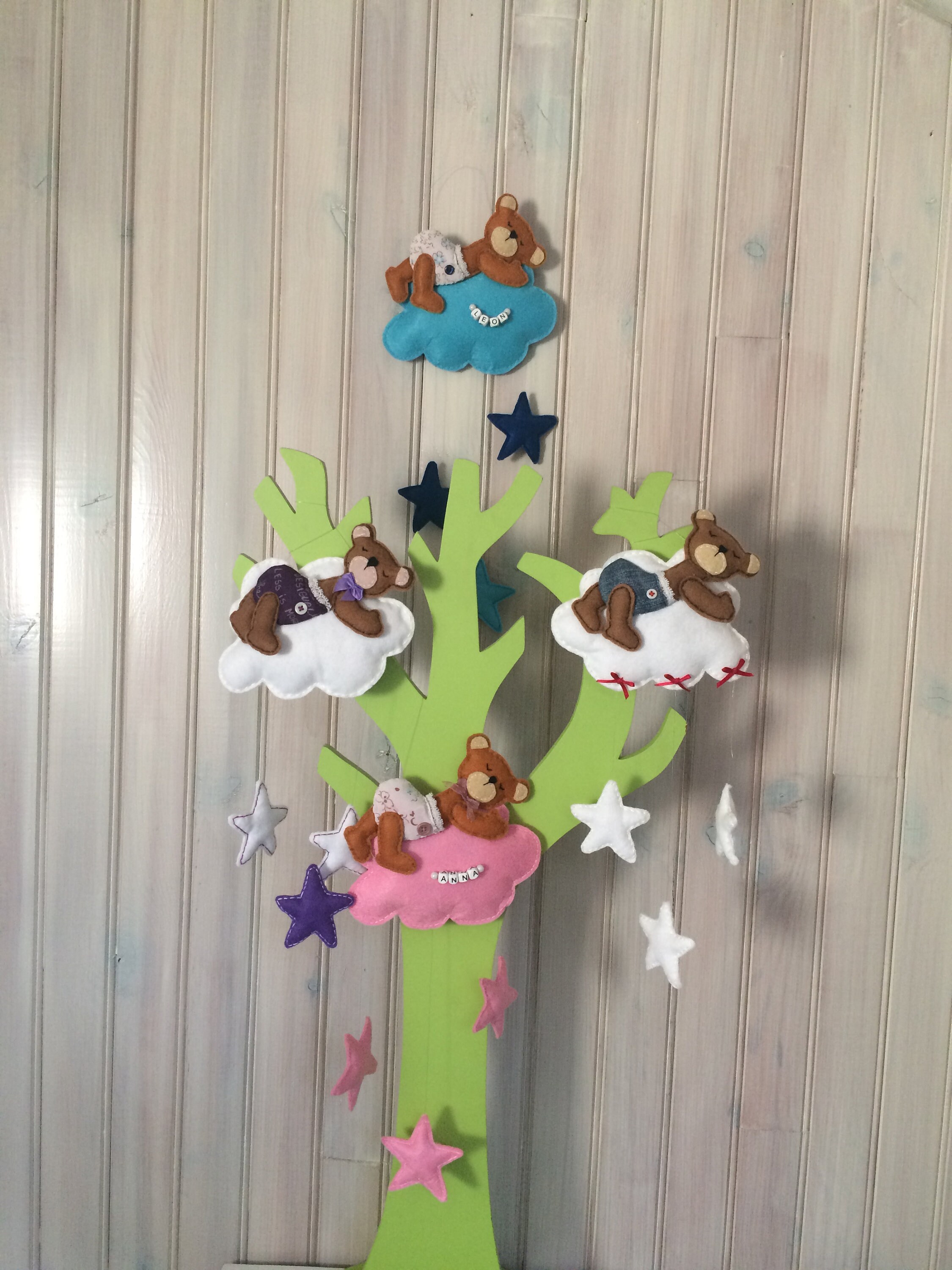 Mobile Bébé, Décoration, Ourson, Nuage, Étoile, Personnalisable