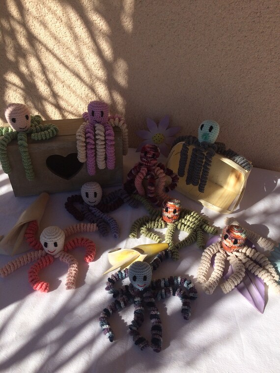 Lot 2 Pieuvres Of Your Choice Crochet Soft Cotton Baby Etsy