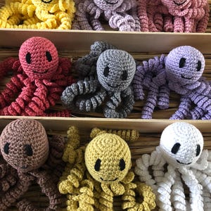 AA-Crochet octopus, comforter, cotton, baby, toy, handmade, birth gift, decoration