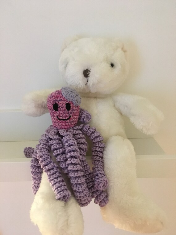 Crochet Octopus Soft Towel Cotton Baby Toy Handmade Etsy