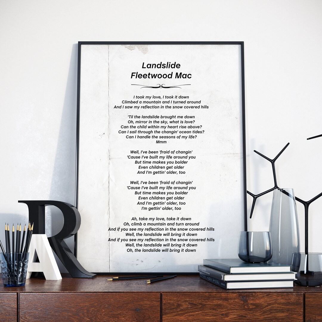 Landslide Lyrics, Fleetwood Mac, Fleetwood Mac Poster, Fleetwood Mac