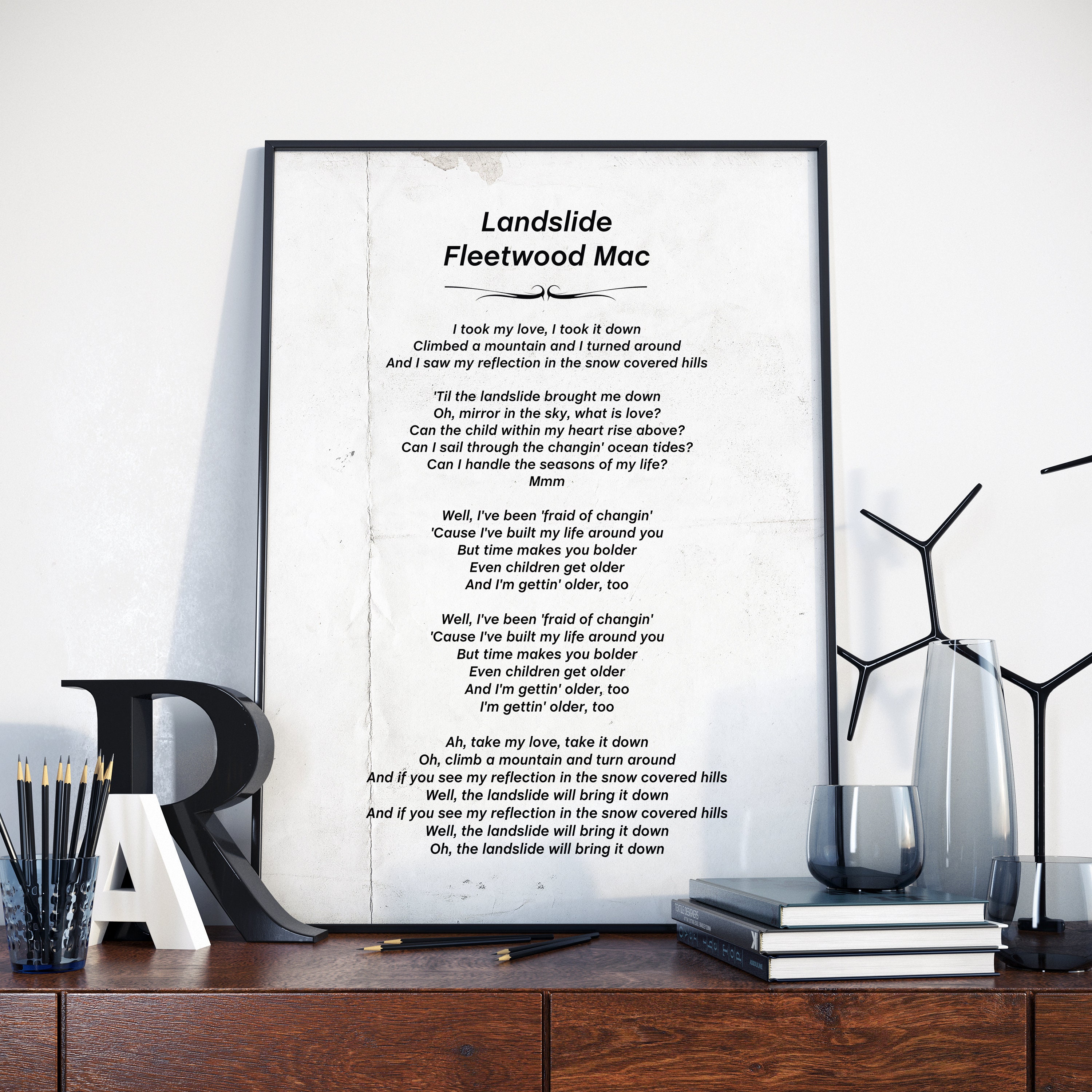 Landslide Lyrics Fleetwood Mac Fleetwood Mac Poster Fleetwood Mac Art Fleetwood Mac Print Fleetwood Mac Wall Art Landslide Artwork