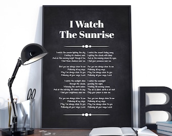 I watch the Sunrise poem, Funeral poem, Gift for funeral, Chalkboard texture poem poster gift, Funeral gifts, Funeral hymn,
