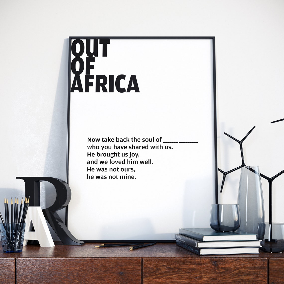 Out of Africa by Kurt Luedtke Out of Africa Poem Art Out of Etsy