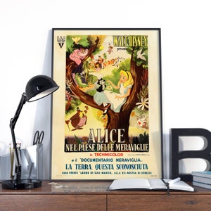 Alice in Wonderland, Alice in Wonderland poster, Unique Vintage Alice in Wonderland Print, Alice in Wonderland Retro Artwork, Vintage Disney