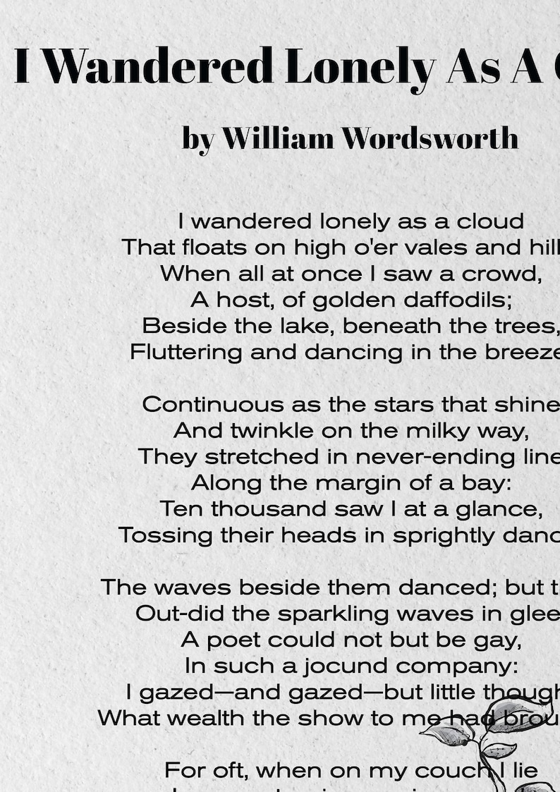 williams wordsworth i wandered lonely as a cloud williams wordsworth i wandered lonely as a cloud