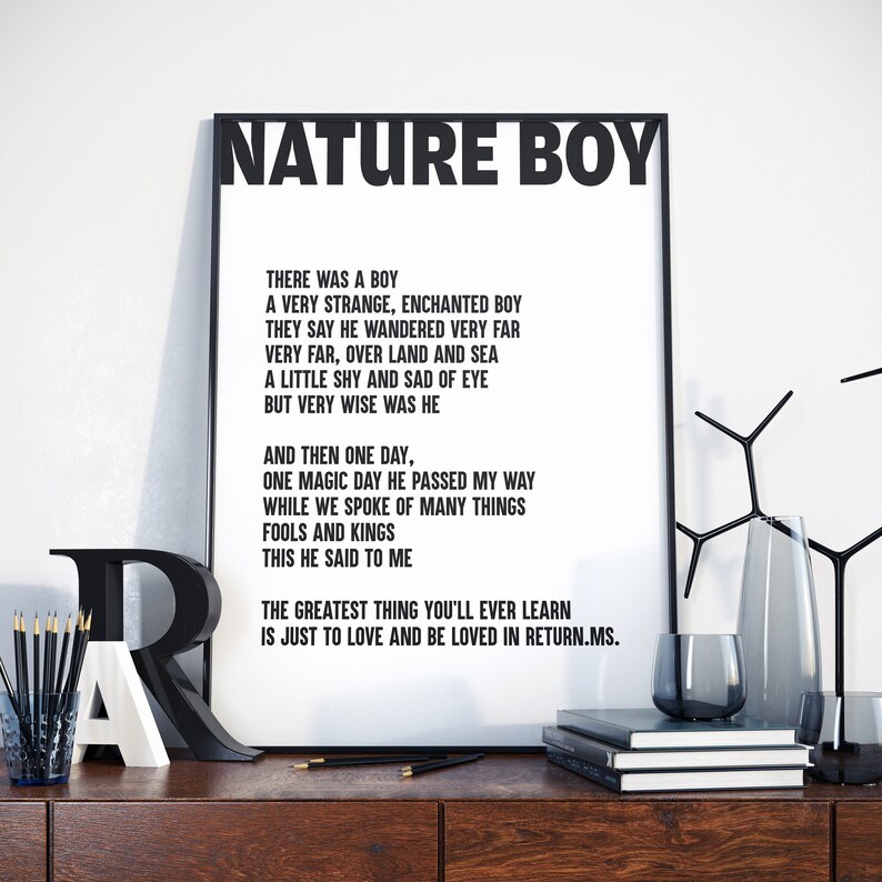 Nature Boy by Eden Ahbez Nature Boy Poem Art Nature Boy Etsy