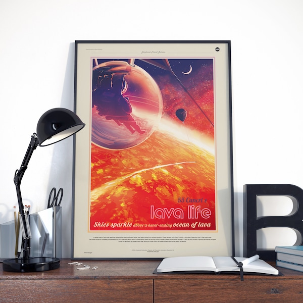 55 Cancri e, 55 Cancri e Poster, Janssen Planet, Nasa Poster, Kosmologie Wandkunst, Weltraum Vintage Poster, Exoplanet,