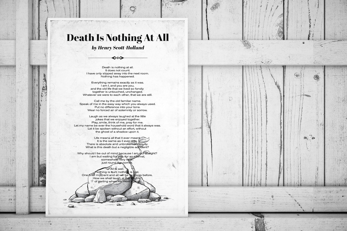 Death Is Nothing At All Henry Scott-Holland Poem Henry | Etsy