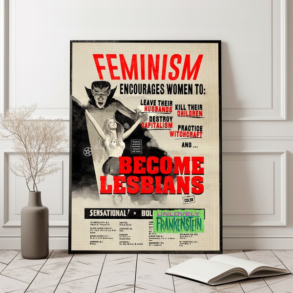 Lesbian Witchcraft! Vintage poster, Lesbian Vintage poster, Lesbian Witchcraft Print, Professionally remastered