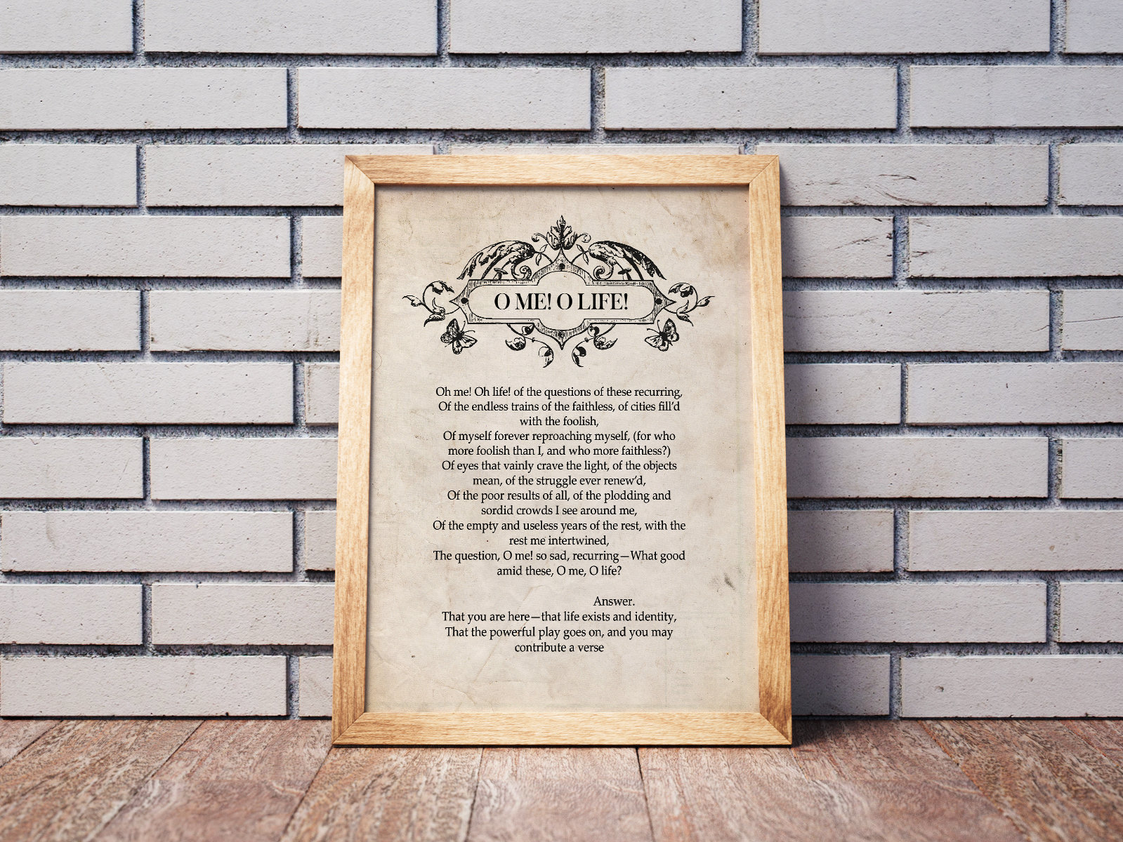 Oh me Oh life by Walt Whitman poem Walt Whitman Walt Etsy