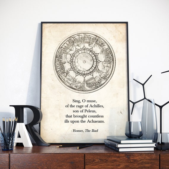 Liliade Poeme Epique Grec Antique Citation Dhomere Affiche Etsy Canada
