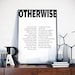 Otherwise by Jane Kenyon Otherwise Poem Art Jane Kenyon | Etsy