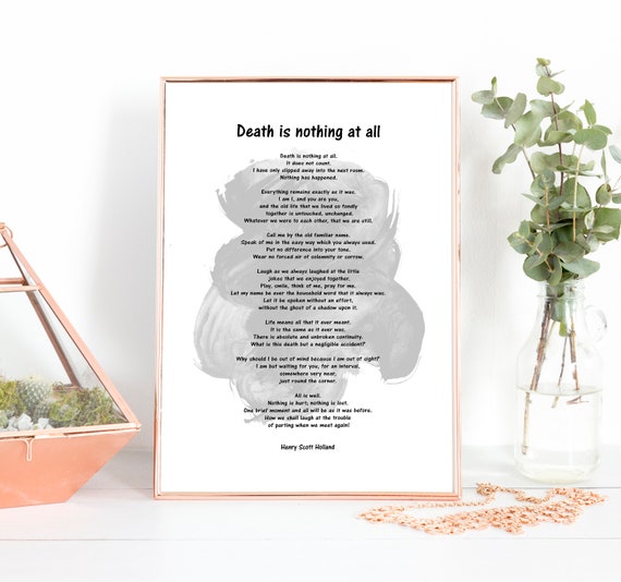 Death is Nothing at All Poem by Henry Scott Holland Henry | Etsy