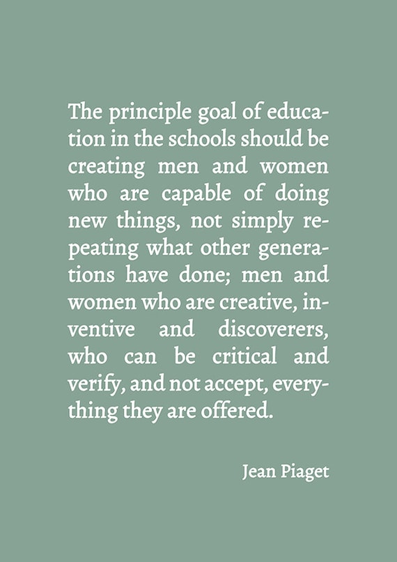 Jean Piaget Citation De Jean Piaget Citation De Psychologue Etsy France