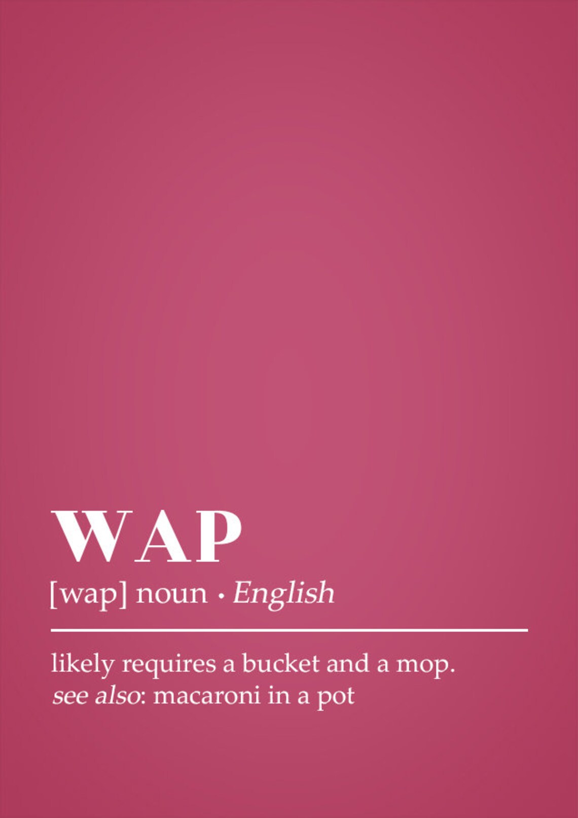 Wap Definition Poster Wap Definition Wall Art Wap Definition Etsy