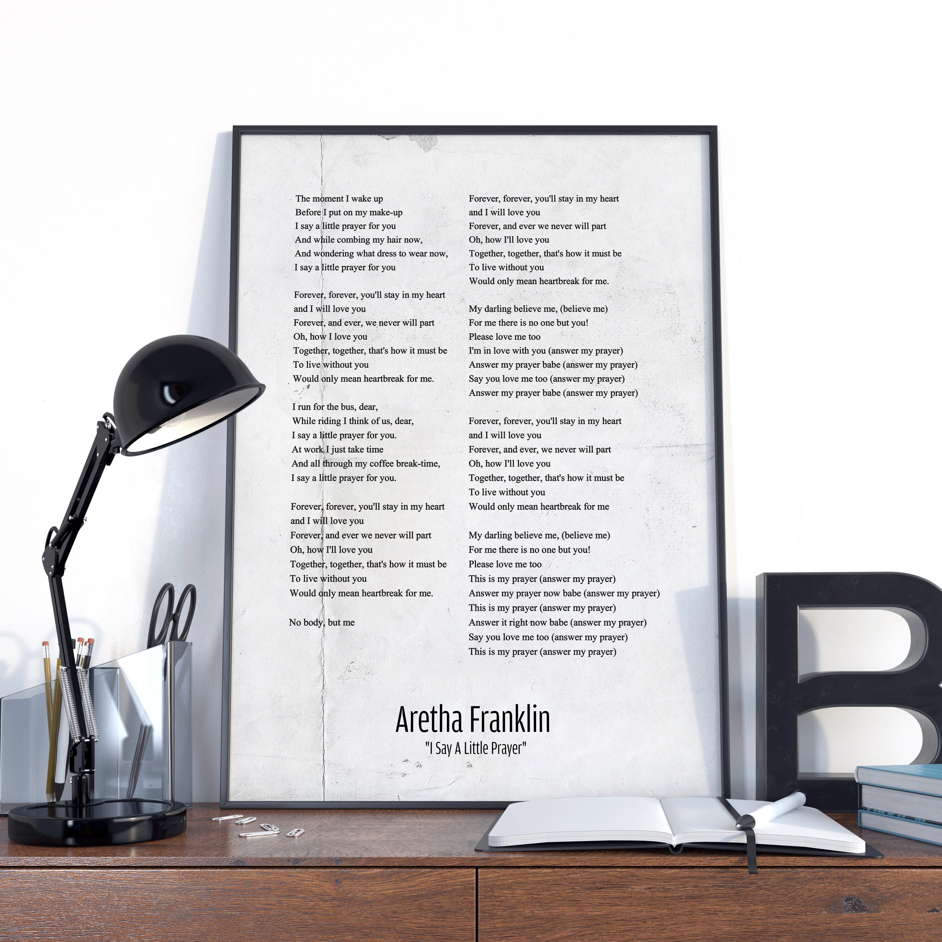 Aretha Franklin I Say Alittle Prayer Aretha Franklin Lyrics Etsy