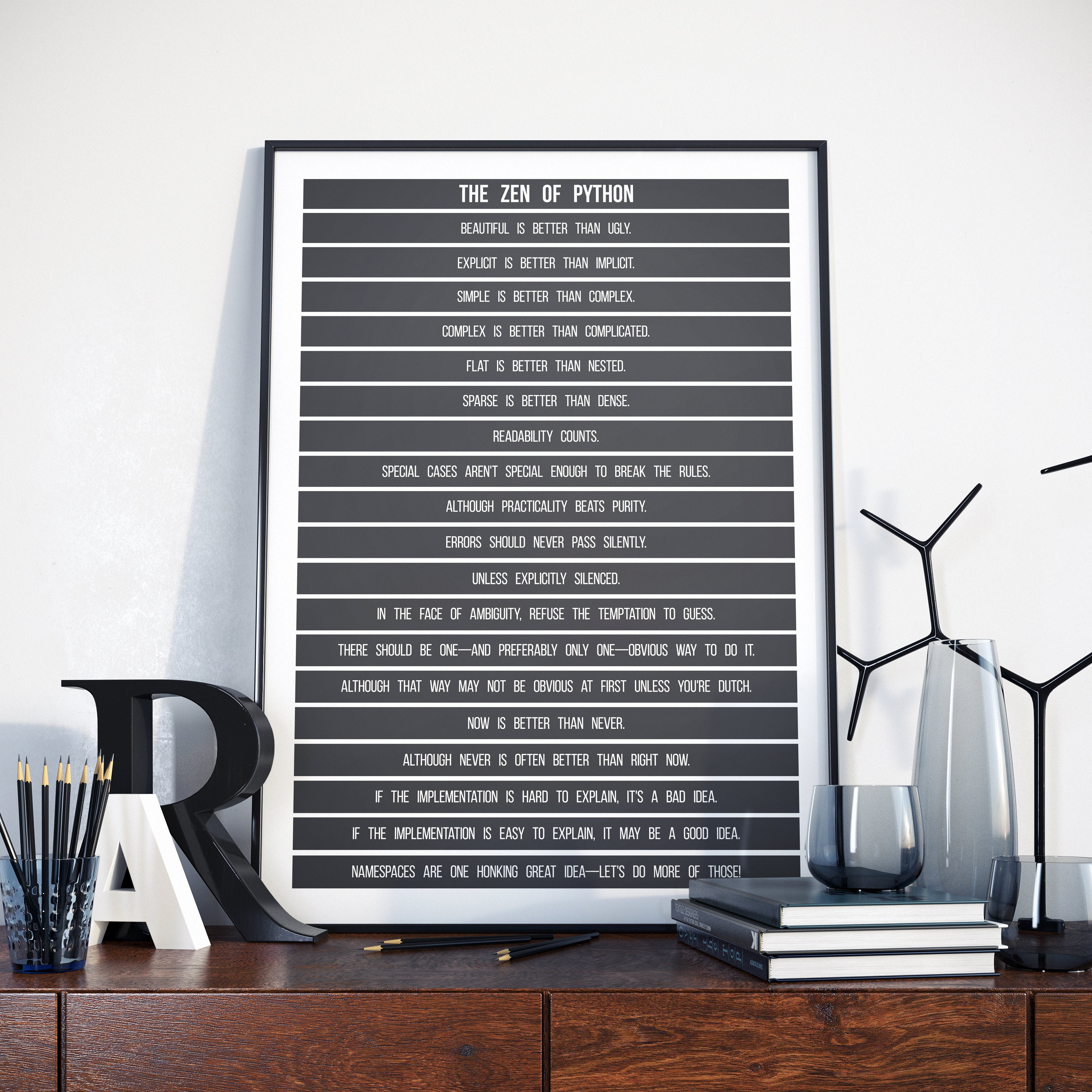 The Zen of Python Poster Software Code Style Principles Geek - Etsy Canada