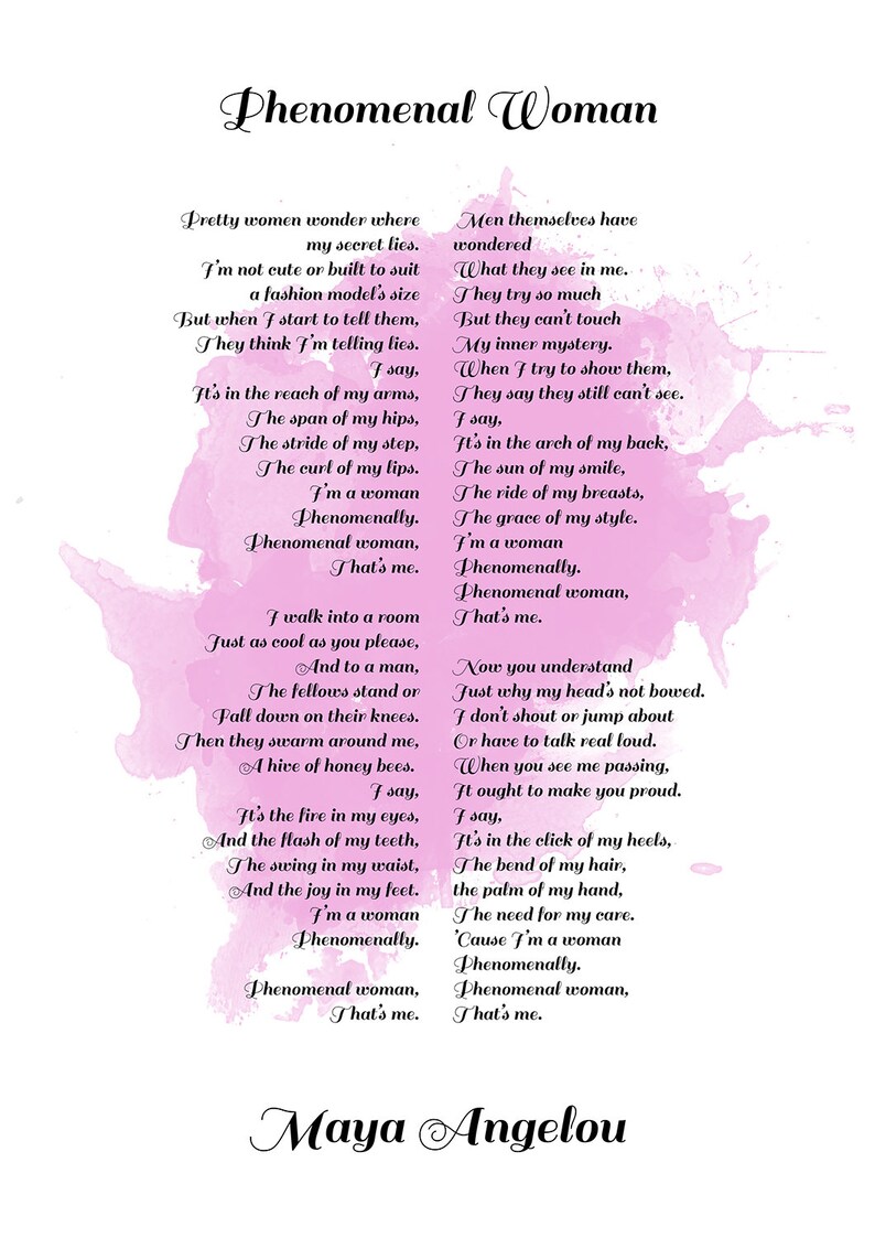 Phenomenal Woman Phenomenal Woman Quote Phenomenal Woman Etsy