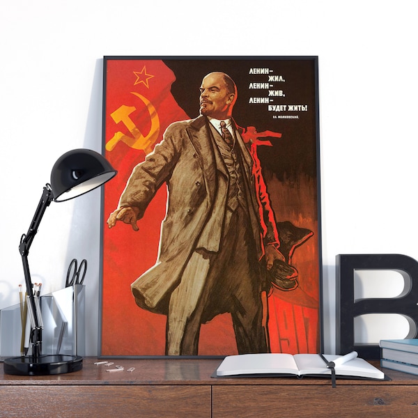 UdSSR Propaganda Poster, Lenin Propaganda Poster, Vintage Lenin Wandkunst,