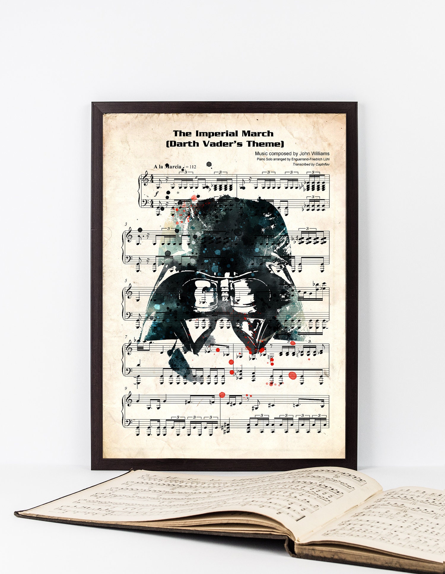 Darth Art Print Sheet Music Star Wars Poster -