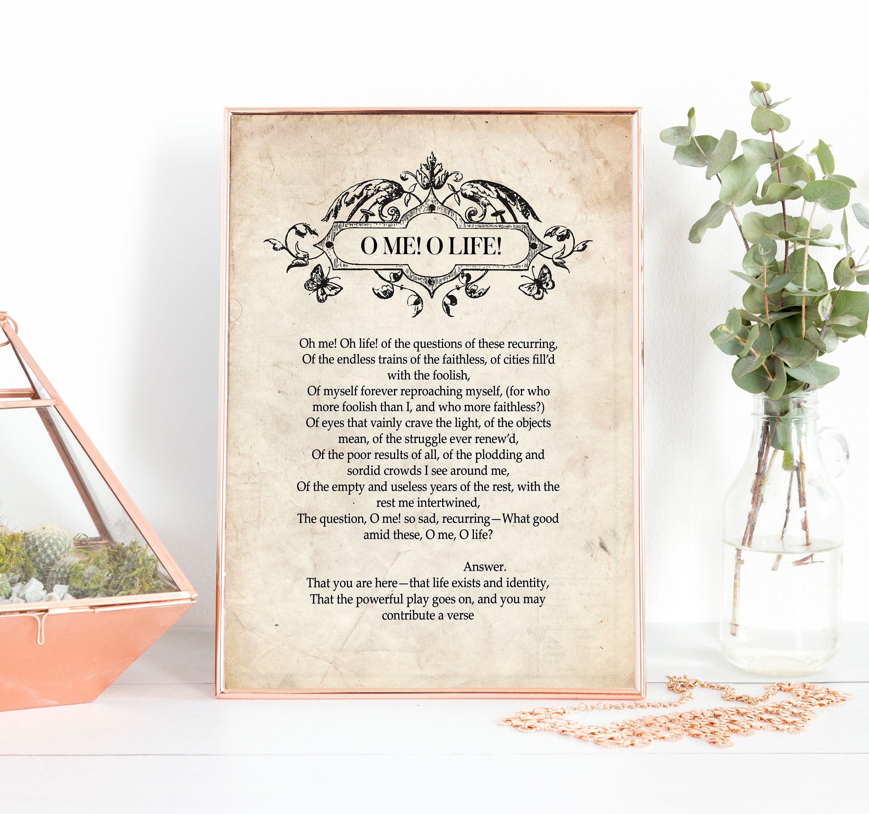 Oh me Oh life by Walt Whitman poem Walt Whitman Walt Etsy