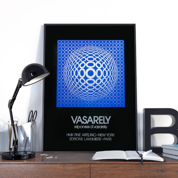 Victor Vasarely, affiche d'exposition Victor Vasarely, POSTER D'EXPOSITION DE GALERIE : impression d'art vintage, Art contemporain Victor Vasarely