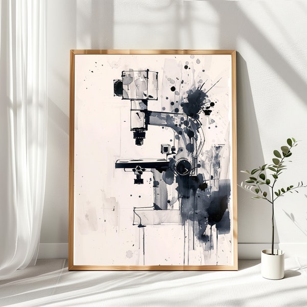 Watercolor X-ray Machine Poster, Radiography Wall Art, Radiology Department decor, Orthopedic Clinic, Emergency Room, Dental Office decor