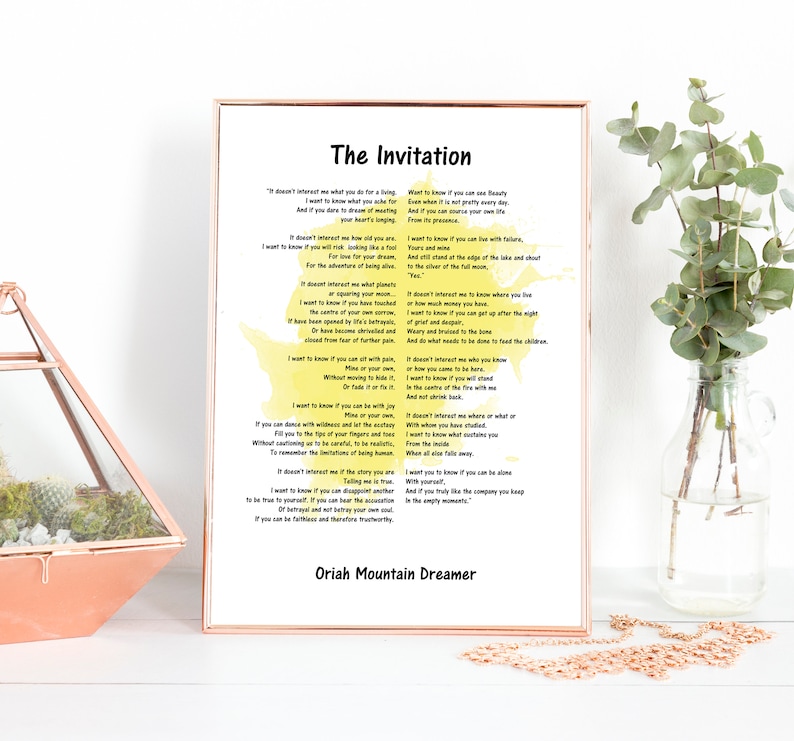 The Invitation Oriah Mountain Dreamer the Invitation Oriah - Etsy Australia