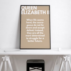 Queen Elizabeth II Quote Poster, Queen Elizabeth Quote Wall Art, Queen ...