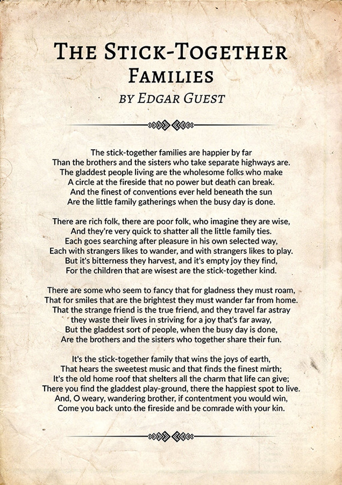 The StickTogether Families' by Edgar Guest Edgar Guest Etsy