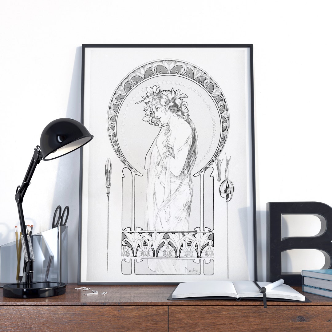 Alphonse Mucha, Rare Vintage Alphonse Mucha Poster, Retro Artwork ...