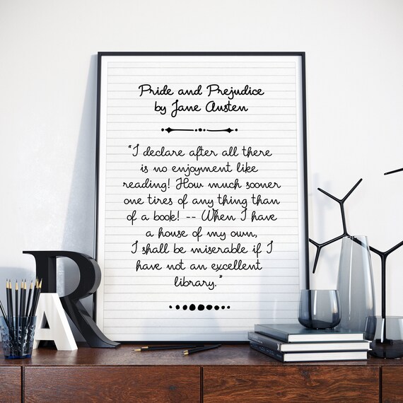 Jane Austen Orgueil Et Prejuges Orgueil Et Prejuges Citation Etsy France