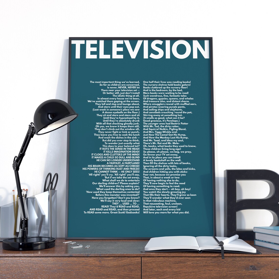 Television Poem by Roald Dahl Roald Dahl Roald Dahl Poem Etsy