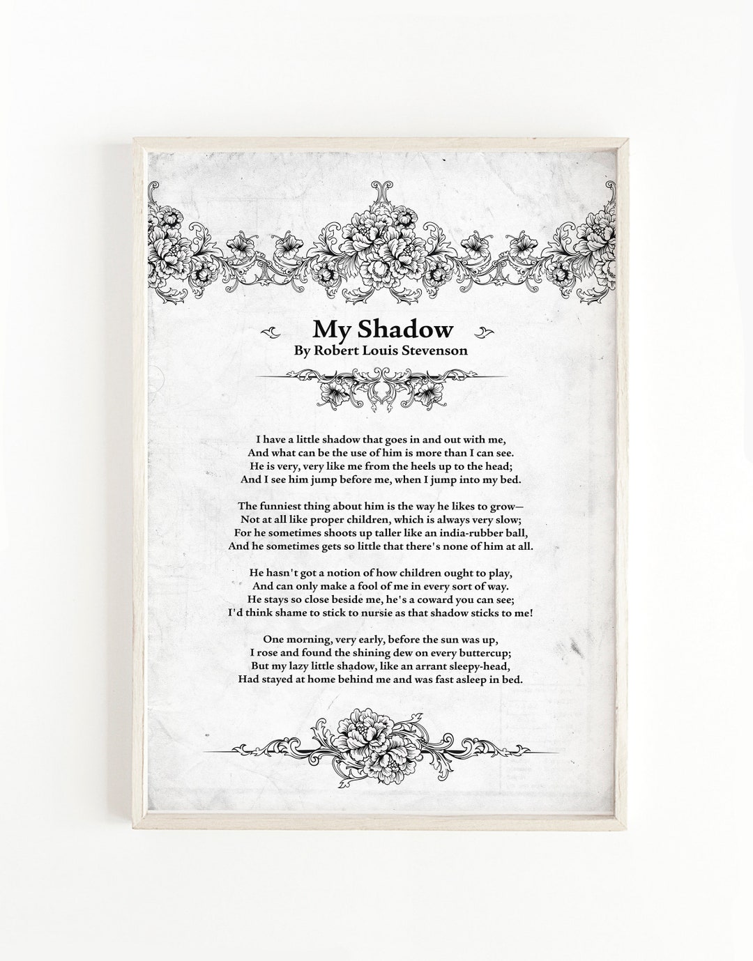 My Shadow by Robert Louis Stevenson, Robert Louis Stevenson Quote, Gift ...
