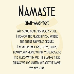 Namaste Traditional Indian Greeting Wall Art Namaste Quote - Etsy