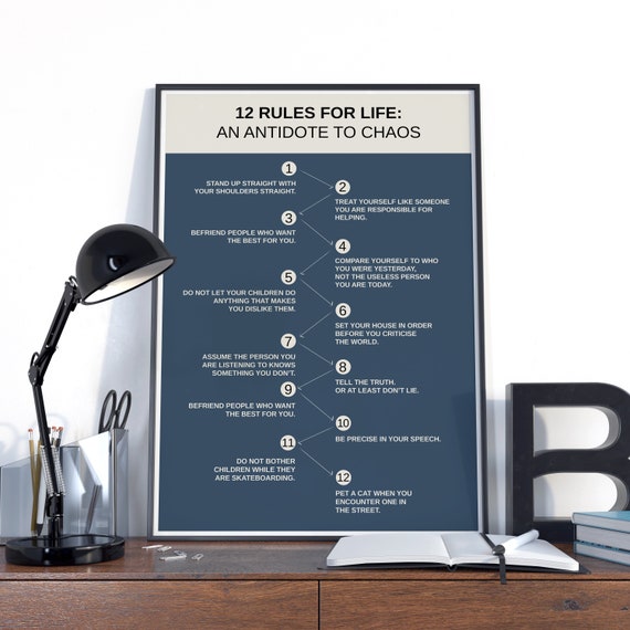 12 Rules For Life Poster 12 Principles From Jordan Peterson Etsy